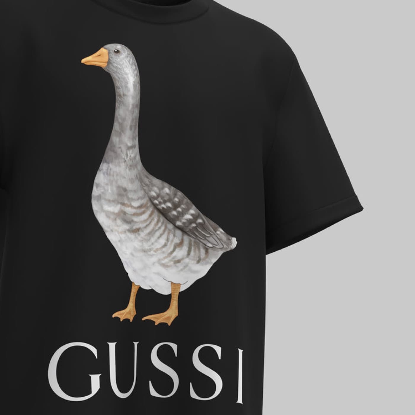 GUSSI black t-shirt worn oversized