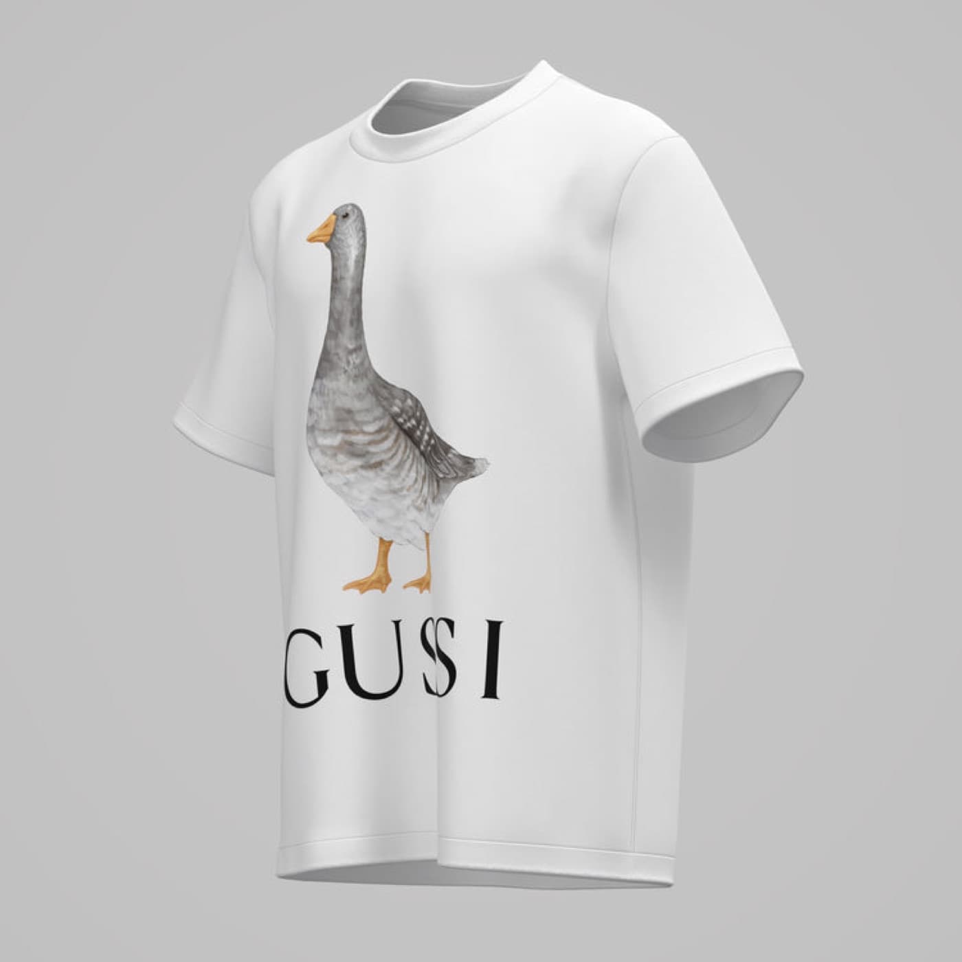 GUSSI white t-shirt, front detail